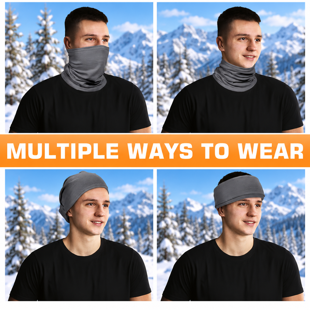 Fleece Neck Warmer – 4 Pack