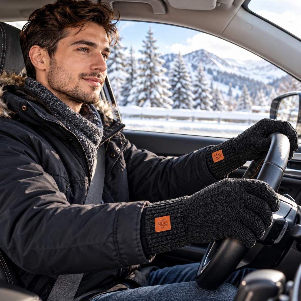Men's Winter Knit Gloves – 2 Pairs