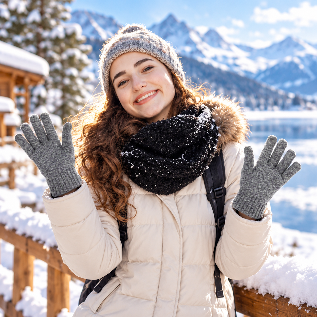 Men's Winter Knit Gloves – 2 Pairs