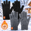 Men's Winter Knit Gloves – 2 Pairs