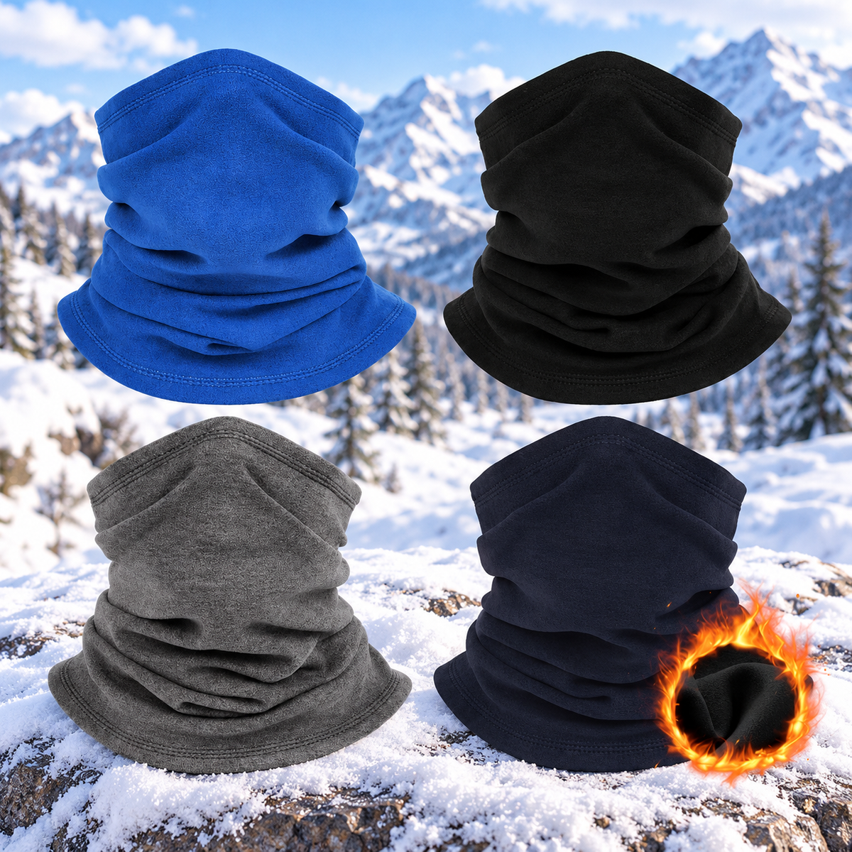 Fleece Neck Warmer – 4 Pack